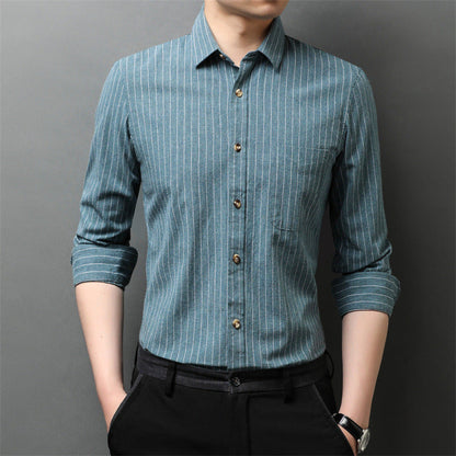 Herren Hemd Langarm Streifenmuster Elegant SlimFit - BerlinGlamour