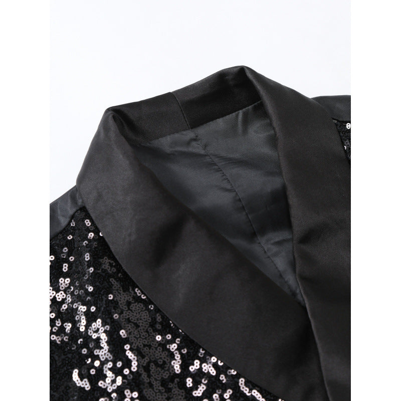 Herren Pailletten Vest Glamour Partyjacke Berlin Style