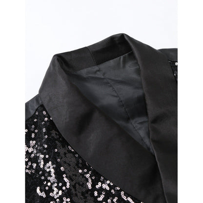 Herren Pailletten Vest Glamour Partyjacke Berlin Style