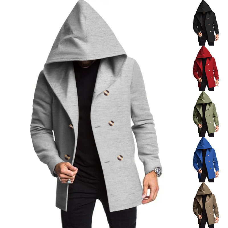 Herren Mantel Modern Kapuze Großzügig Schnitt - BerlinGlamour