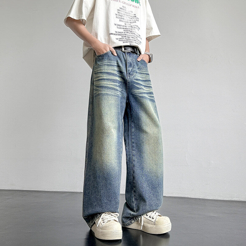 Unisex Denim-Hose Weit Bequem Einzigartig Berlin Style