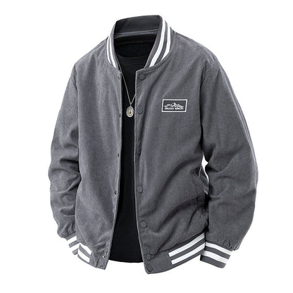 Herren Cordjacke Lässig Elastisch Mit Kontrast