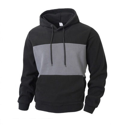 Herren Kapuzenpullover Fleece mit Farbstreifen Modern Sportlich