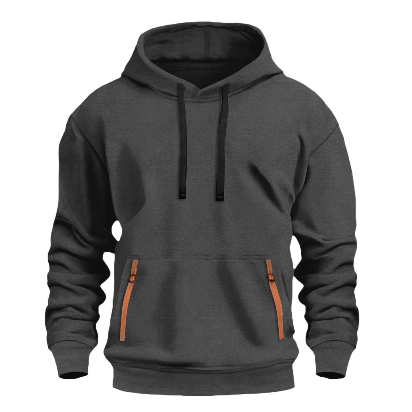 Herren Kapuzenpullover Warm mit Reißverschlusstaschen Modern