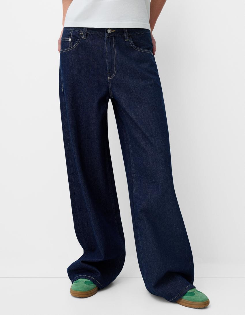 Weite High-Waist Damen Jeans Bequem Denim