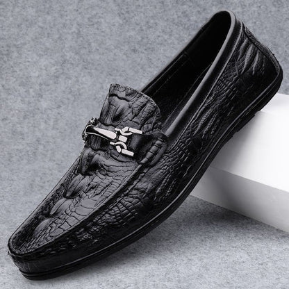 Herren Mokassins aus Leder Elegant Schwarze Luxus Schuhe