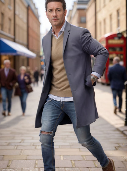 Eleganter Herren Mantel Hochwertig Modern Berlin Stil