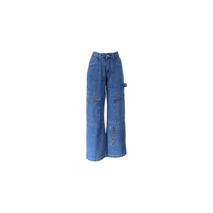 Damen Cargo Jeans Modern Praktisch Viel Taschen