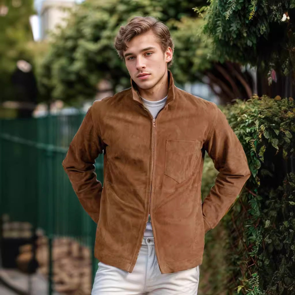 Herren Lederjacke Suede Schnitt Modern