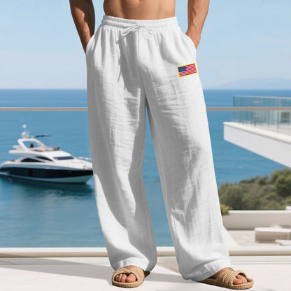 Herren Strandhose Mit Flaggenmotiv Elastisch Bequem