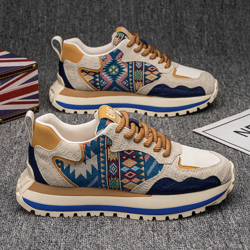 Damen Sneaker Sportlich Bunt Ethno Muster Flexibel