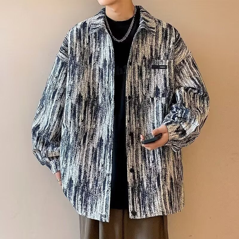 Herren Hemdjacke Modern Strukturiert Trendig - BerlinGlamour