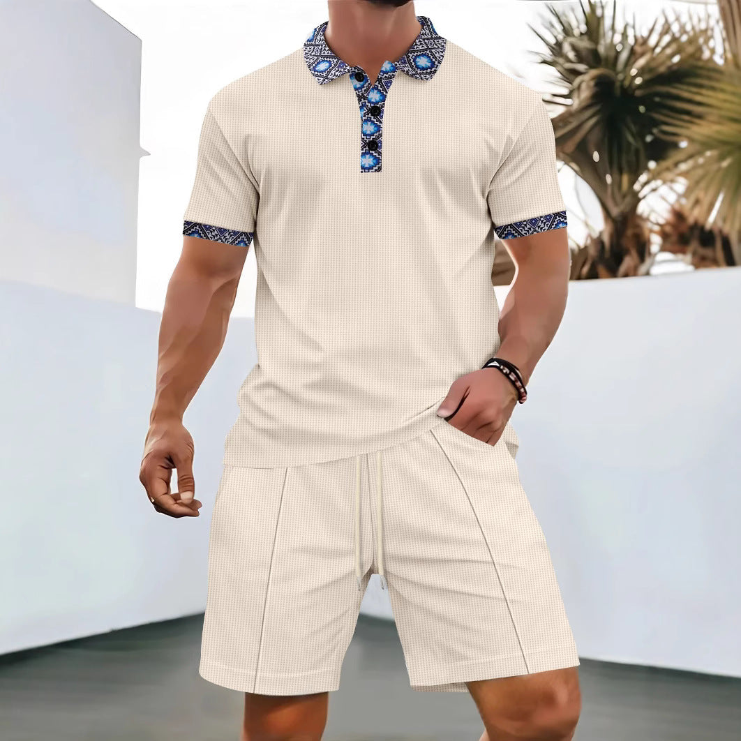 Herren Polo T-Shirt Set Shorts Modern Relaxed Fit - BerlinGlamour