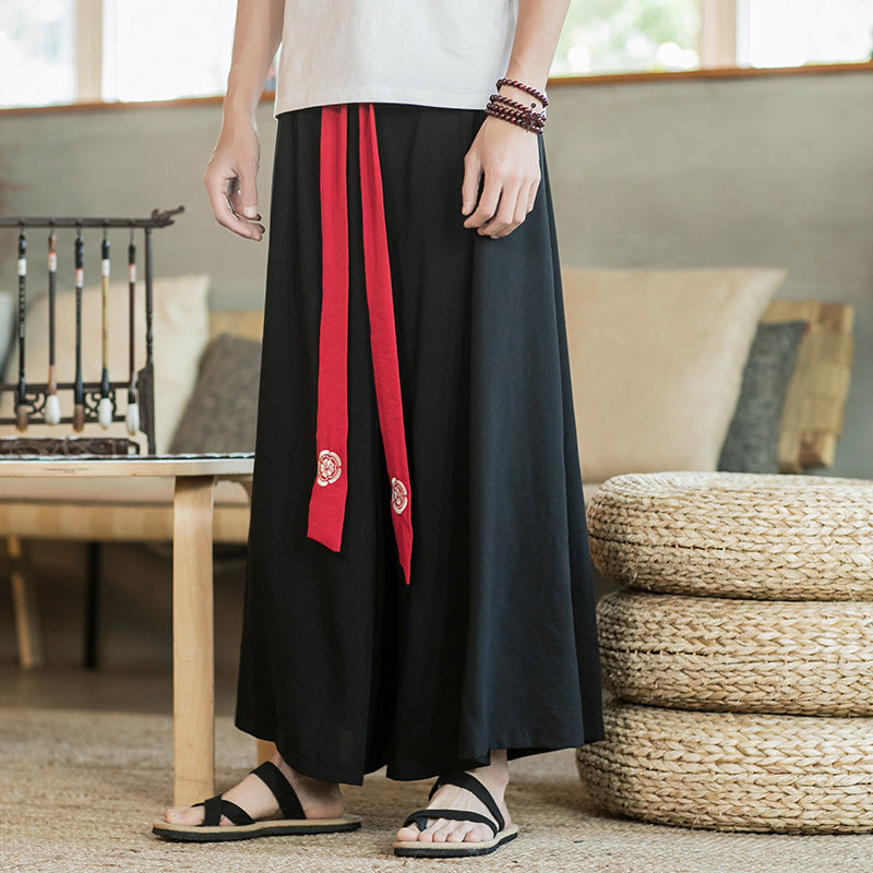 Herren Palazzo-Hose Elegante Lässig Mit Gürtel - BerlinGlamour