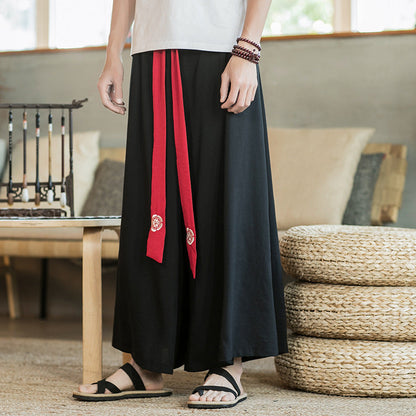 Herren Palazzo-Hose Elegante Lässig Mit Gürtel - BerlinGlamour