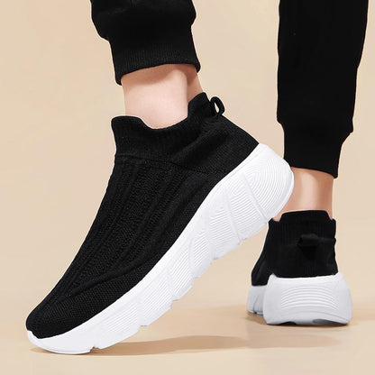 Damen Sneaker Bequem Strick Schuhe Trendy