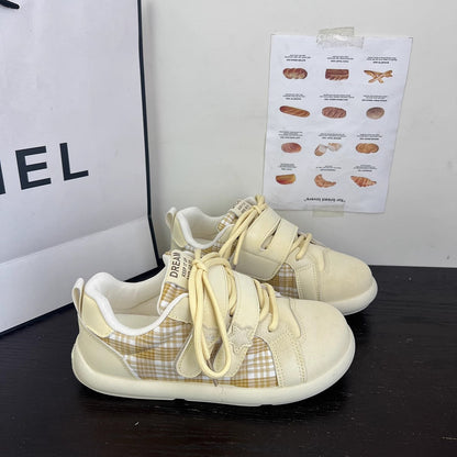 Damen Sneaker Sportlich Kariert mit Klettverschluss