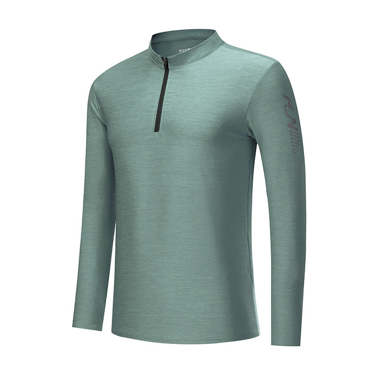 Herren Sportshirt Funktionsshirt Stehkragen Reißverschluss Modern