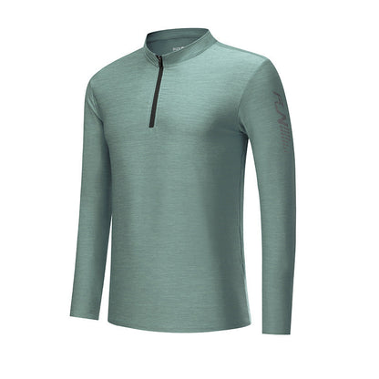 Herren Sportshirt Funktionsshirt Stehkragen Reißverschluss Modern