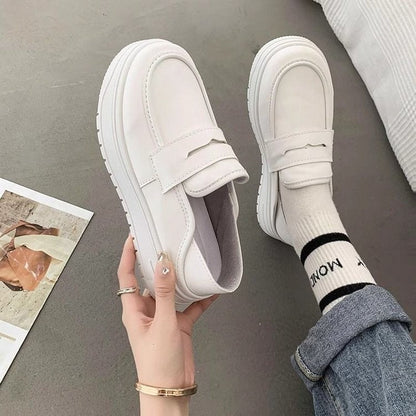 Damen Sneaker Elegante Slip-On mit dicker Sohle und Schnalle