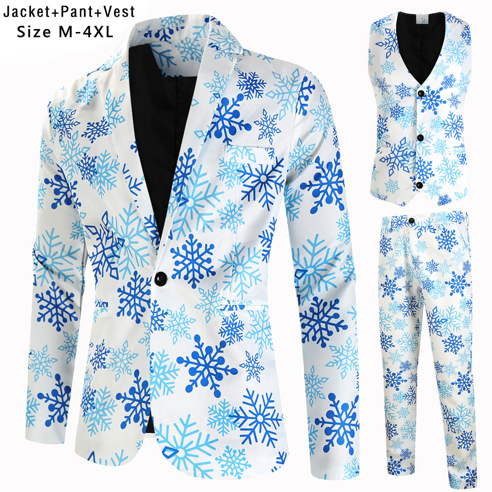 Herren Anzug Set mit Schneeflocken Muster Elegant Berlin - BerlinGlamour
