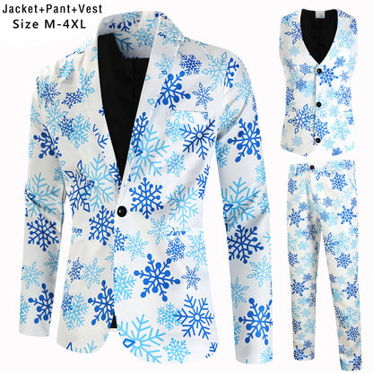 Herren Anzug Set mit Schneeflocken Muster Elegant Berlin - BerlinGlamour
