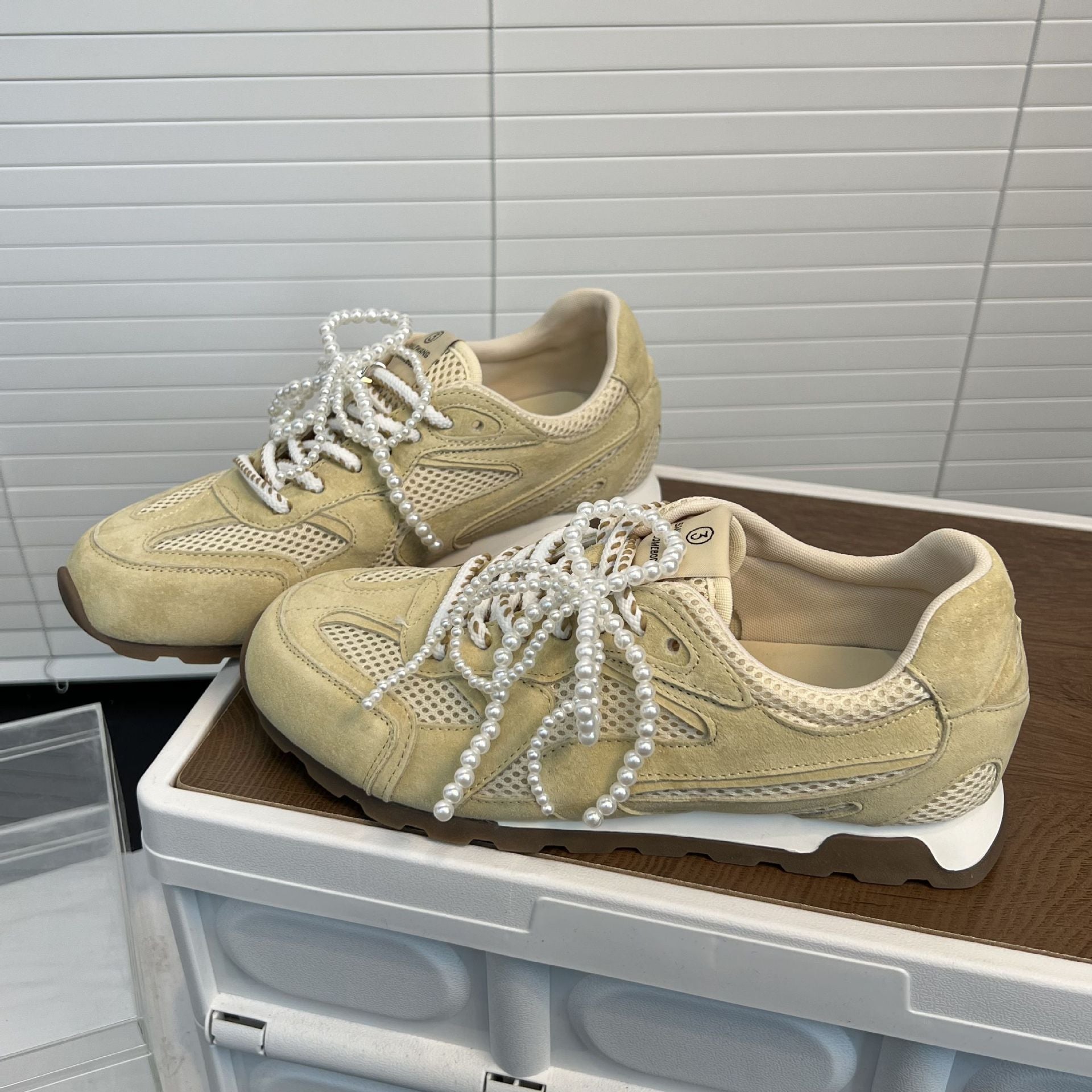 Damen Sneaker Sportlich Atmungsaktiv Mesh Veloursleder - BerlinGlamour
