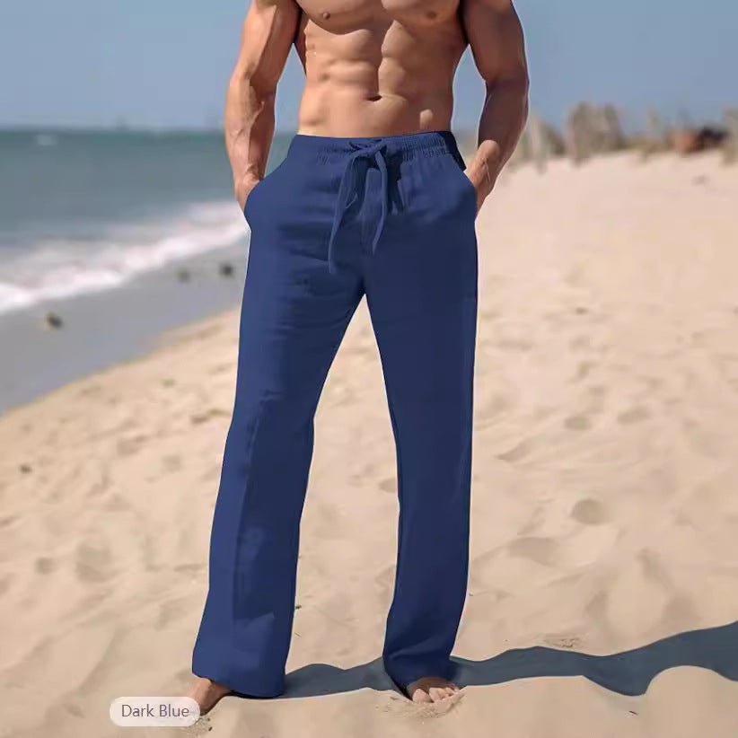 Leichte Leinenhose Sommer Herren Bequem Verstellbar - BerlinGlamour