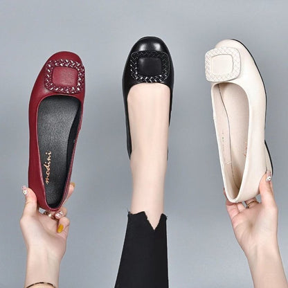 Damen Ballerinas Bequem Geflochtene Details Elegant