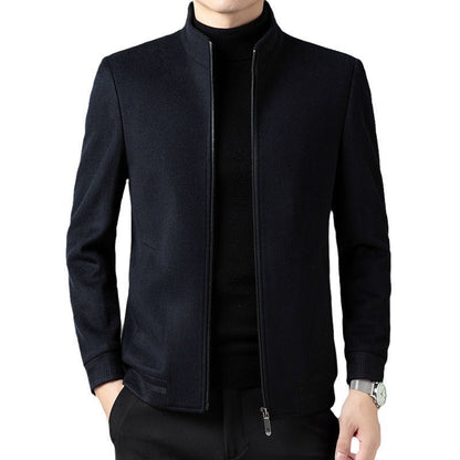 Herren Elegante Jacke Hochgeschlossen Kragen Slim Fit
