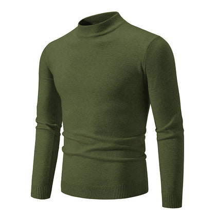Herren Pullover Feinstrick Hochkragen Elastisch