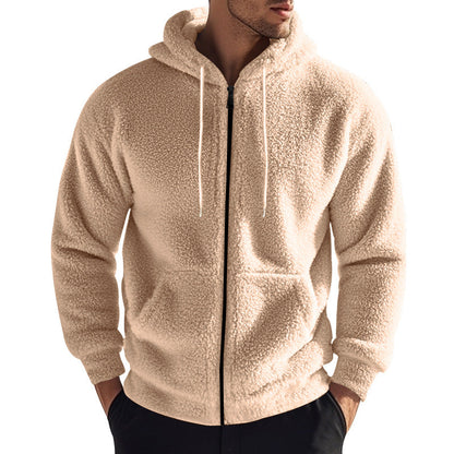 Weicher Fleece-Hoodie für Herren mit Taschen Reißverschluss - BerlinGlamour