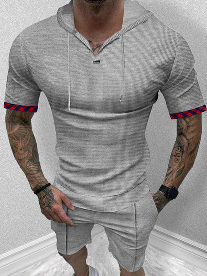 Herren Hoodie Kurzarm Sportlich Modern