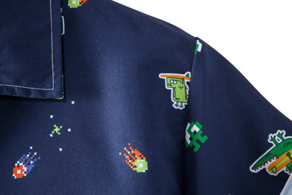 Herren Kurzarmhemd Retro Berlin Motiv