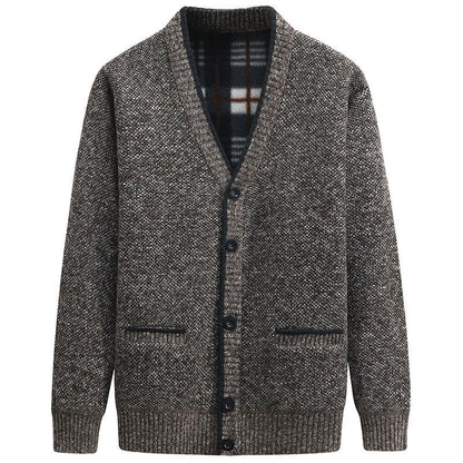 Herren Strickjacke Kariert Praktisch Mit Taschen