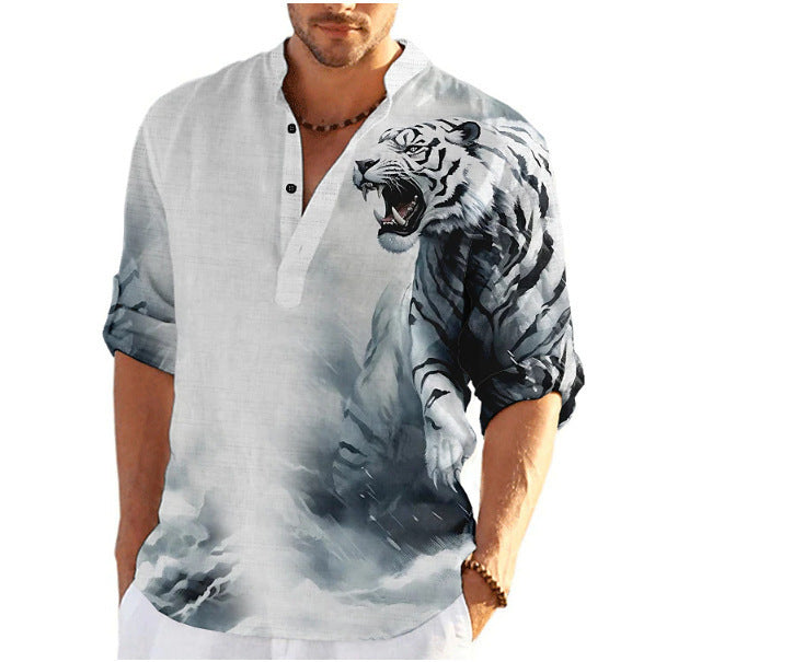 Männer Hemd Kurzarm Wolf Motiv Berlin Style