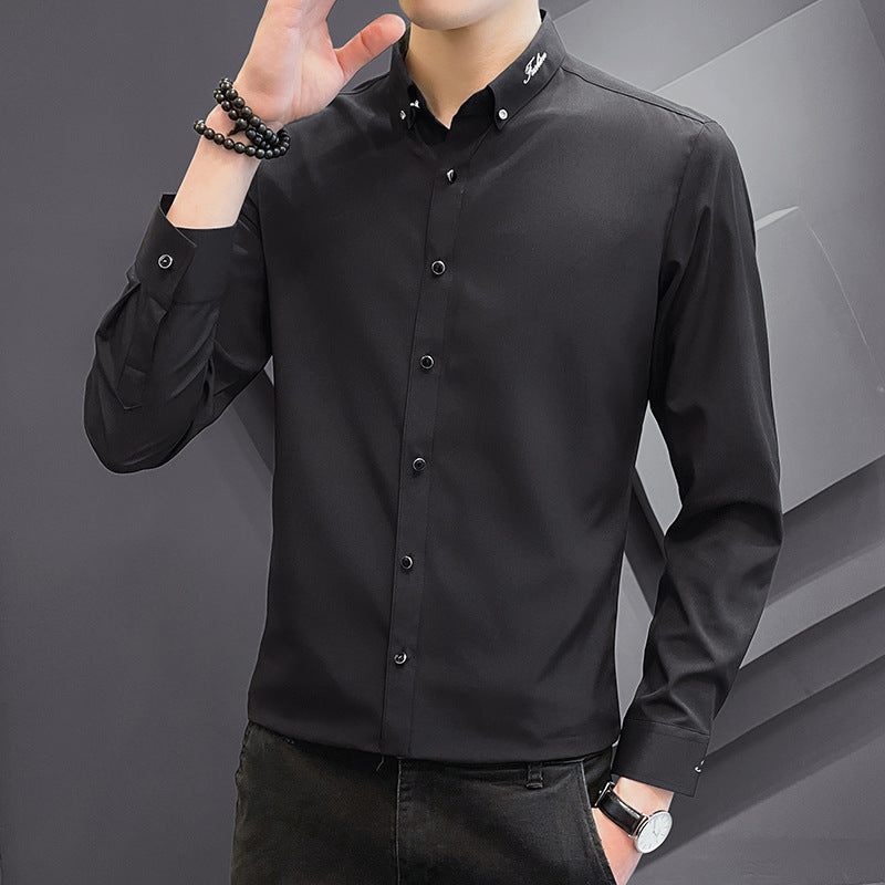 Herren Slim-Fit Hemd Langarm Elegant Modern