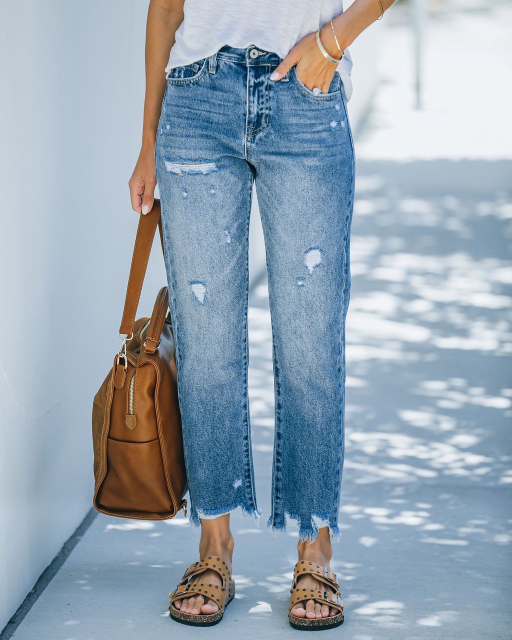 Schlanke Damen High-Waist Jeans Berlin Style