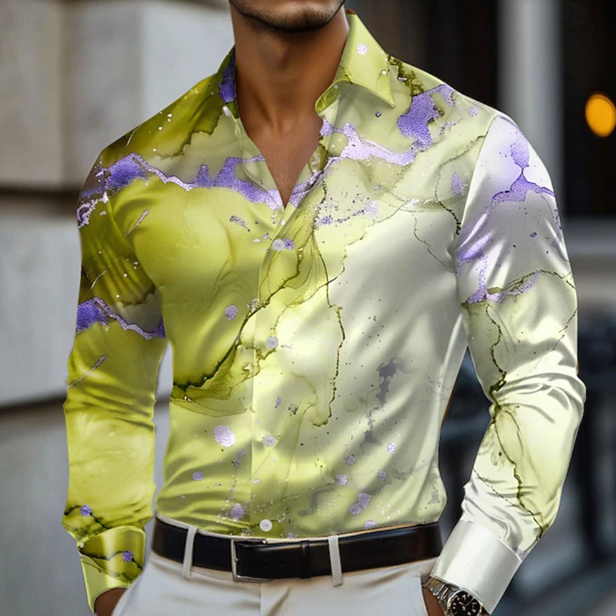 Herren Hemd Aquarell Design Modern Berlin Style