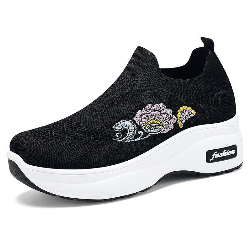 Damen Sneaker Slip-On mit Blumenmuster Modern