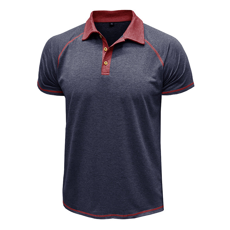 Herren Polohemd Sportlich Kontrastkragen Modern