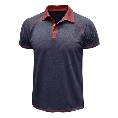 Herren Polohemd Sportlich Kontrastkragen Modern