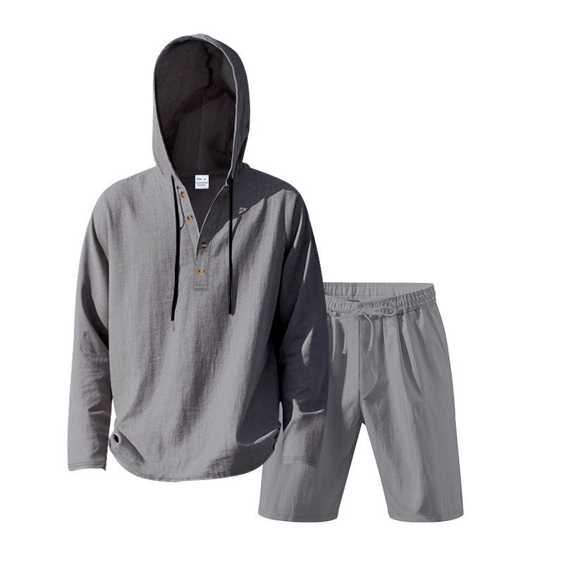 Herren Kapuzenshirt mit kurzer Hose Casual Sportlich