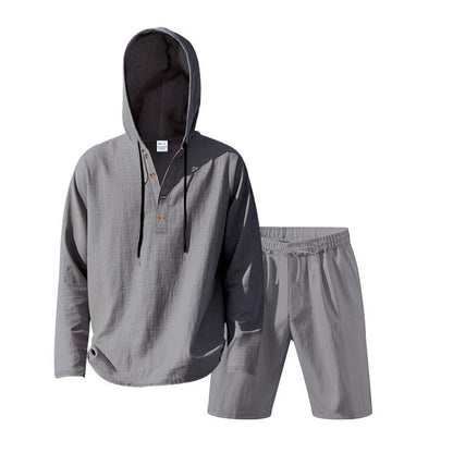 Herren Kapuzenshirt mit kurzer Hose Casual Sportlich