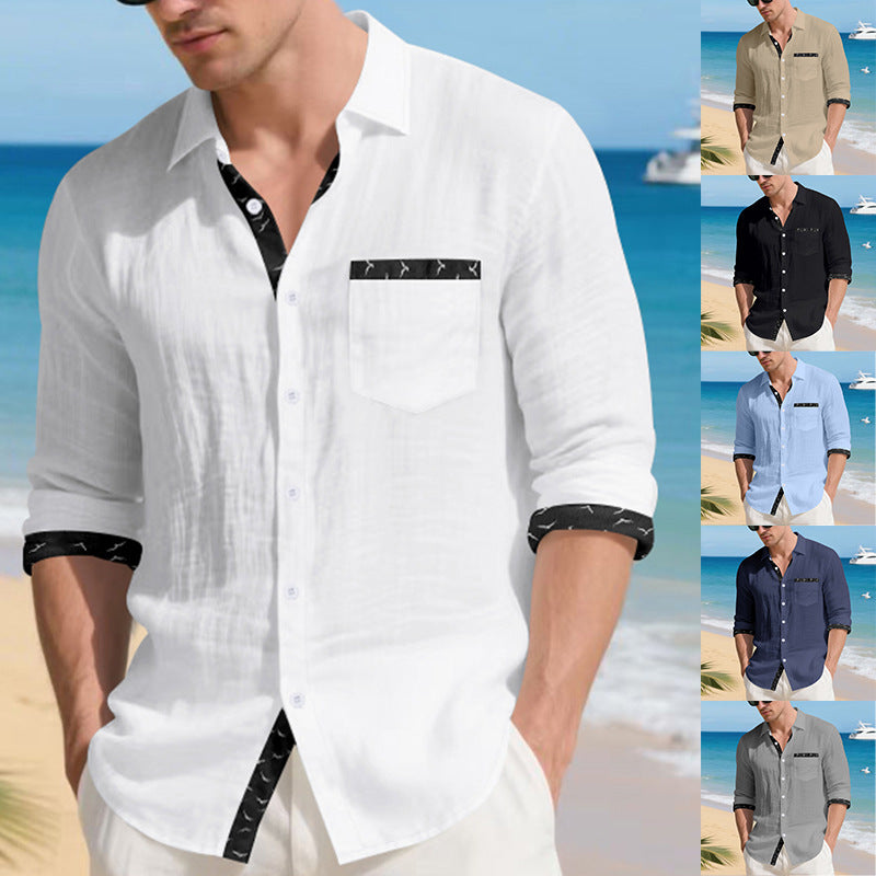 Herren Hemd Langarm Modern mit Kontrastdetails - BerlinGlamour