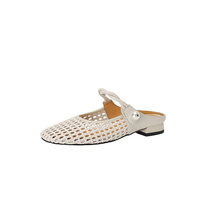 Ballerinas Damen Schuhe Netzdesign Elegantes Riemchen