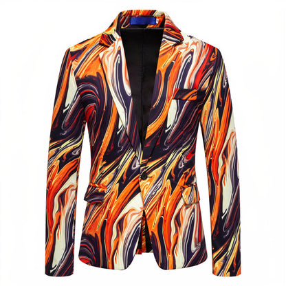 Herren Blazer Marmor Muster Elegant Modern