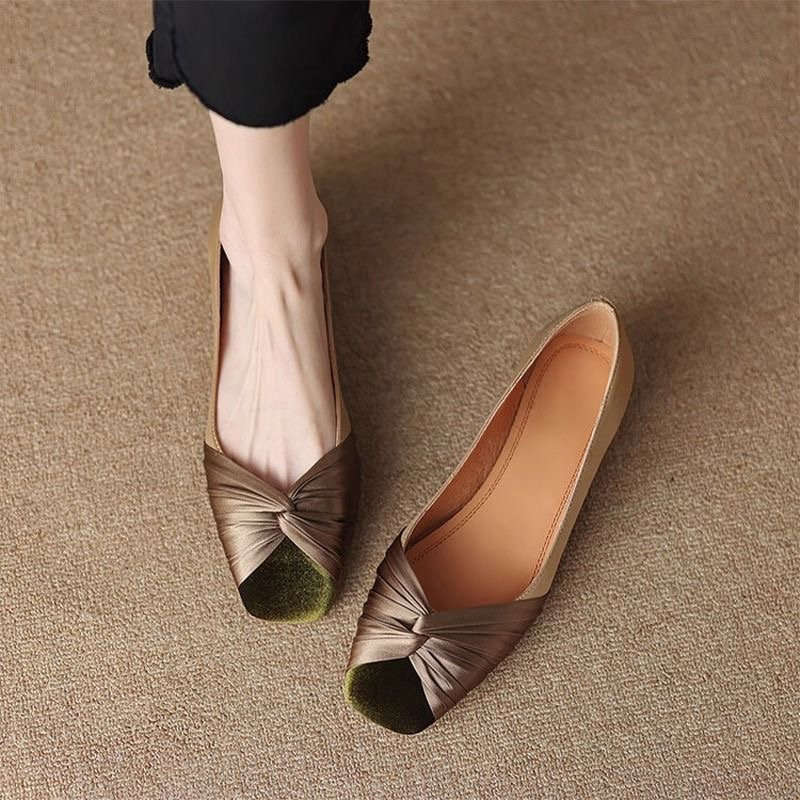 Damen Ballerinas Bequem Elegant mit Schleife - BerlinGlamour