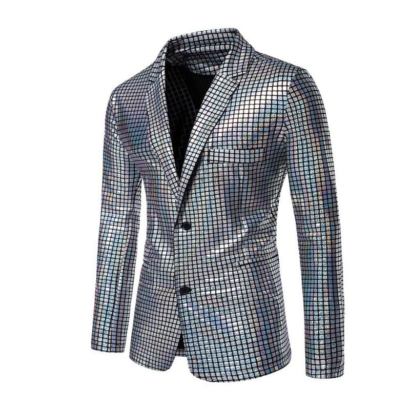 Herren Smokingjacke Elegant Glitzernd Schwarze Gala