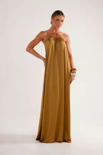 Langes Abendkleid mit Halsband Elegant